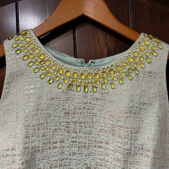 Mint & Light Gold Shift Dress - Picture 2 of 5